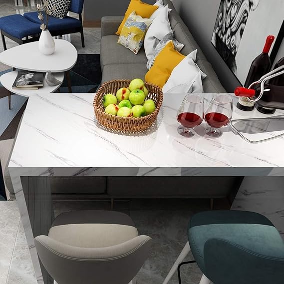 white-Wall Papers Wall Self-Adhesive Stickers Marble Wallpaper Furniture (Size 60 * 200 Cms)