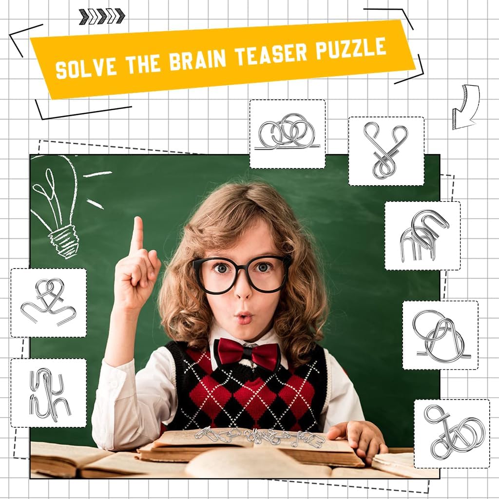 Metal Wire Puzzles (Set of 12)