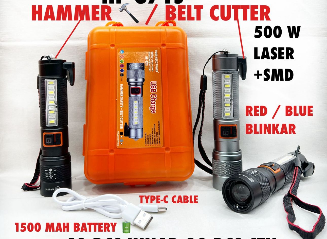METAL BODY 3 IN 1 TORCH FOR CAR AND HOME